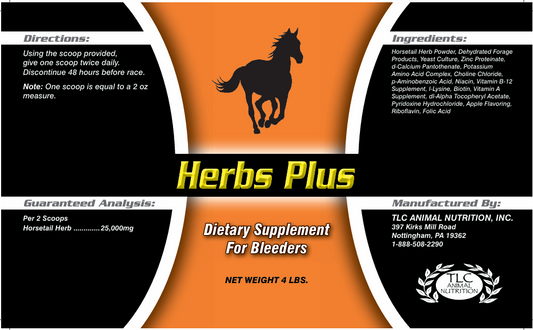 Herbs Plus- herbal blend for horses with EIPH
